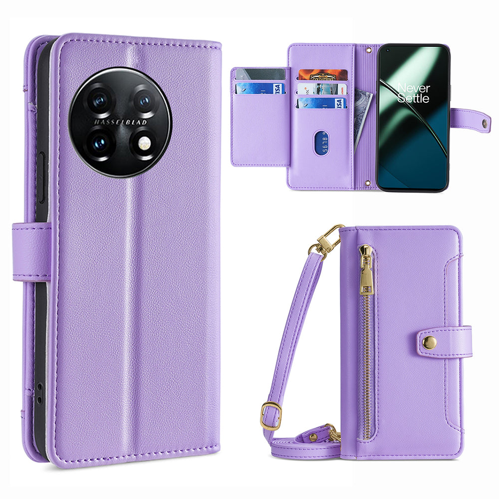 Shockproof Phone Case for OnePlus 11 5G Zipper Pocket Card Slots Flip Leather Phone Cover with Straps Shockproof Phone Case for OnePlus 11 5G Zipper Pocket Card Slots Flip Leather Phone Cover with Straps